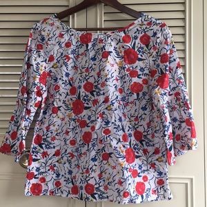 Floral Print Belle Sleeve Tie Top